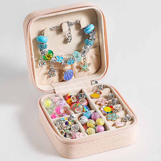 图片 Charm Bracelet Making Kit, Jewelry Making Kit Craft Gift for Girls, A Sweet Birthday Gift to Inspire Imagination & Creativity, with Portable Jewelry Box
