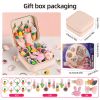 图片 24pcs Cute Hair Ring Set, Cute Hair Accessorie, Girls' Colorful Elastic Hair Bands - Suitable for Ponytails and Braids, Comes with storage box,Birthday Gift