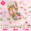 图片 24pcs Cute Hair Ring Set, Cute Hair Accessorie, Girls' Colorful Elastic Hair Bands - Suitable for Ponytails and Braids, Comes with storage box,Birthday Gift